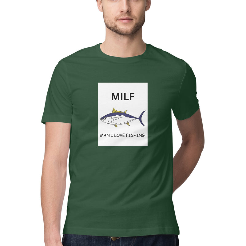 Men's Angling T-Shirt's | MILF - Man I Love Fishing | Round Neck | Short Sleeves |