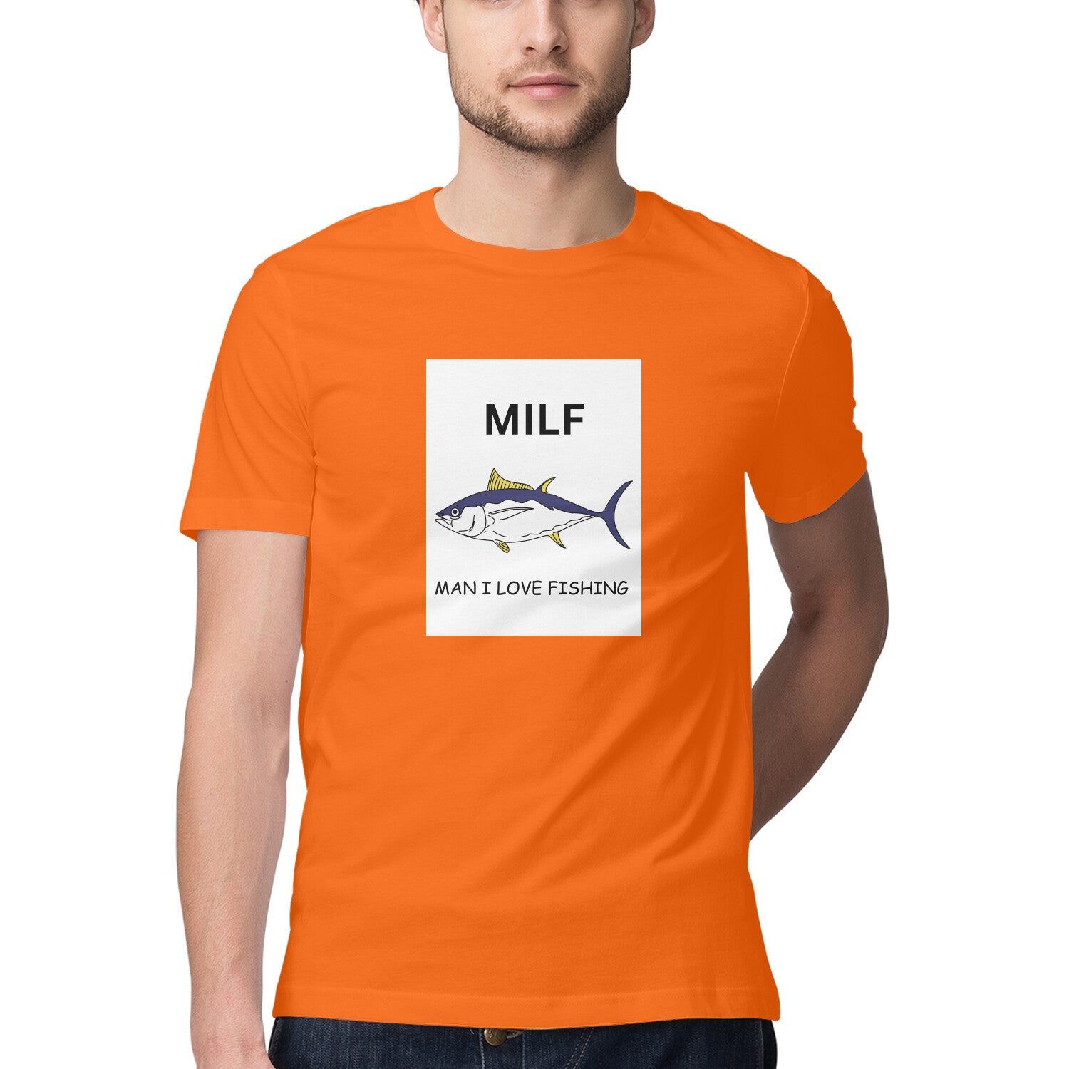 مردوں کی انگلنگ ٹی شرٹس | MILF - میرے دل کا شوق مچھلی پکڑنے کا آدمی | گول گلا | چھوٹی آستینیں |