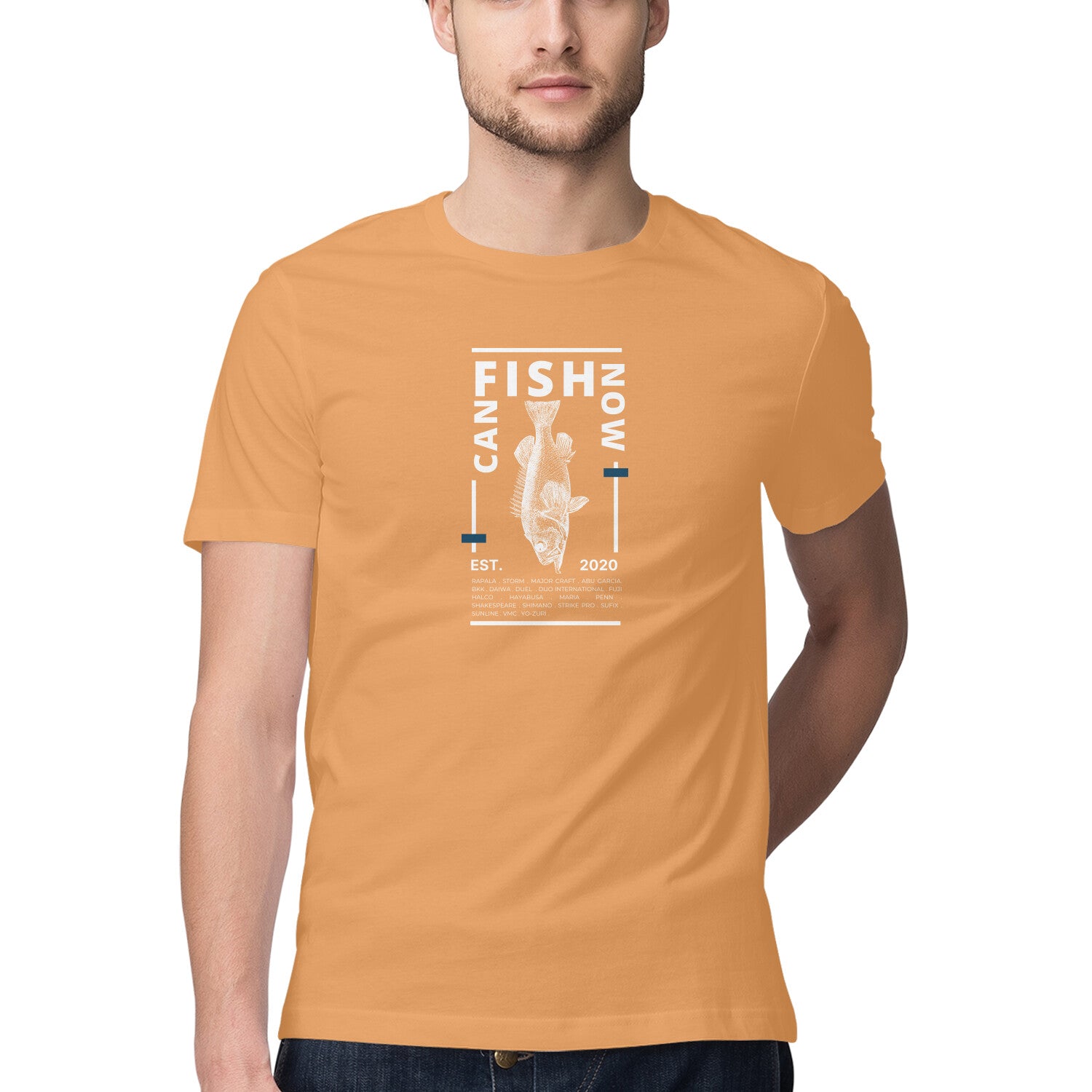 مردوں کی انگلنگ ٹی شرٹس | اب مچھلی پکڑ سکتے ہیں - تشکیل 2020 | گول گردن | چھوٹی آستینیں |