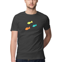 Men's Angling T-Shirts | Sea Creatures Toon Series | 3 Little Bait Fish | Round Neck | Short Sleeves |