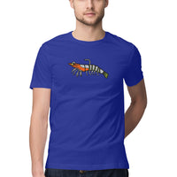 Men's Angling T-Shirts | Prawn Lure Colourful Shrimp| Round Neck | Short Sleeves |