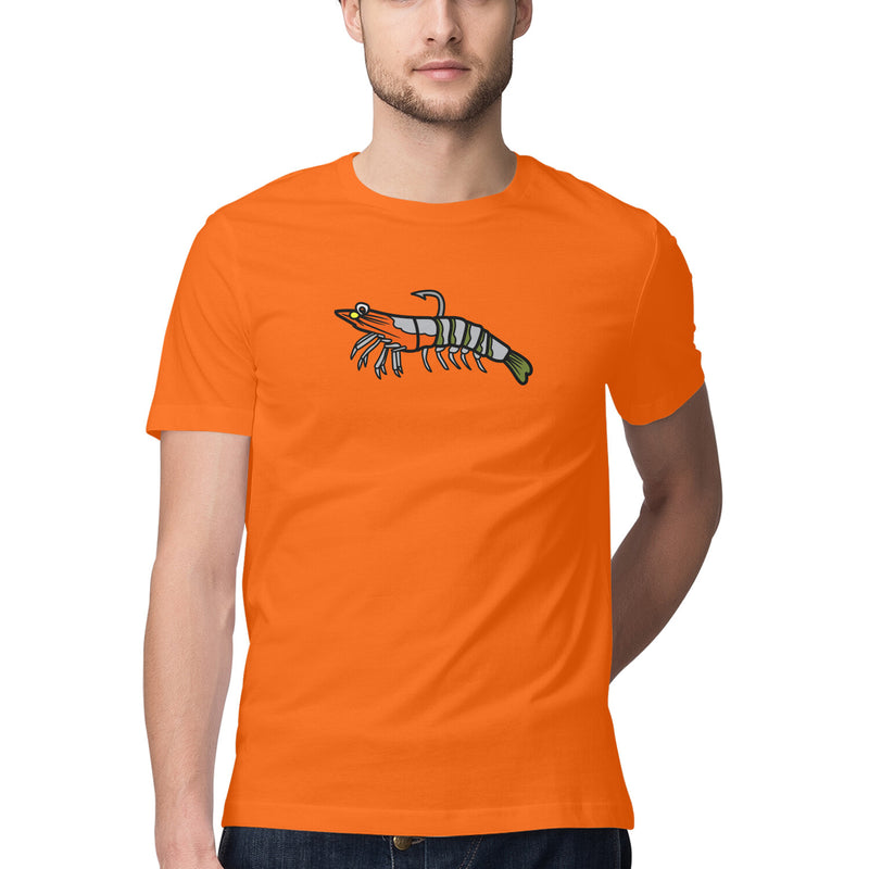 Men's Angling T-Shirts | Prawn Lure Colourful Shrimp| Round Neck | Short Sleeves |