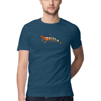 Men's Angling T-Shirts | Prawn Lure Colourful Shrimp| Round Neck | Short Sleeves |