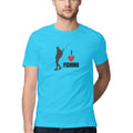Men's Angling T-Shirts |I Love Fishing| Round Neck | Short Sleeves |