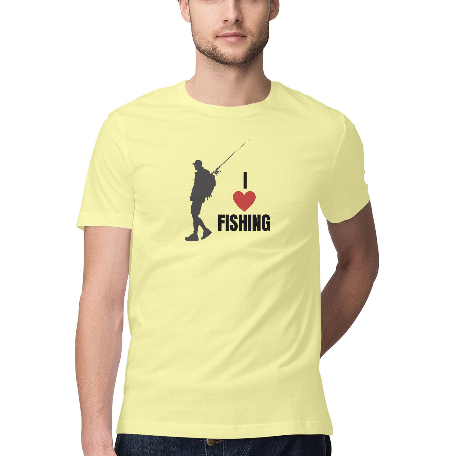 مردوں کی انگلنگ ٹی شرٹس |مجھے مچھلی پکڑنا بہت پسند ہے| گول گردن | چھوٹی آستینیں |