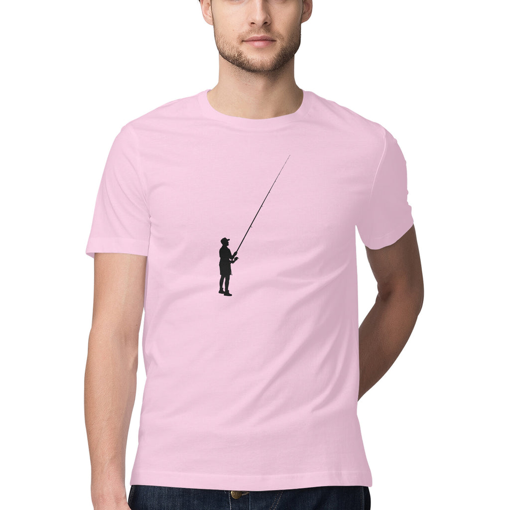 Men's Angling T-Shirts, The Lone Angler, Round Neck, Short Sleeves