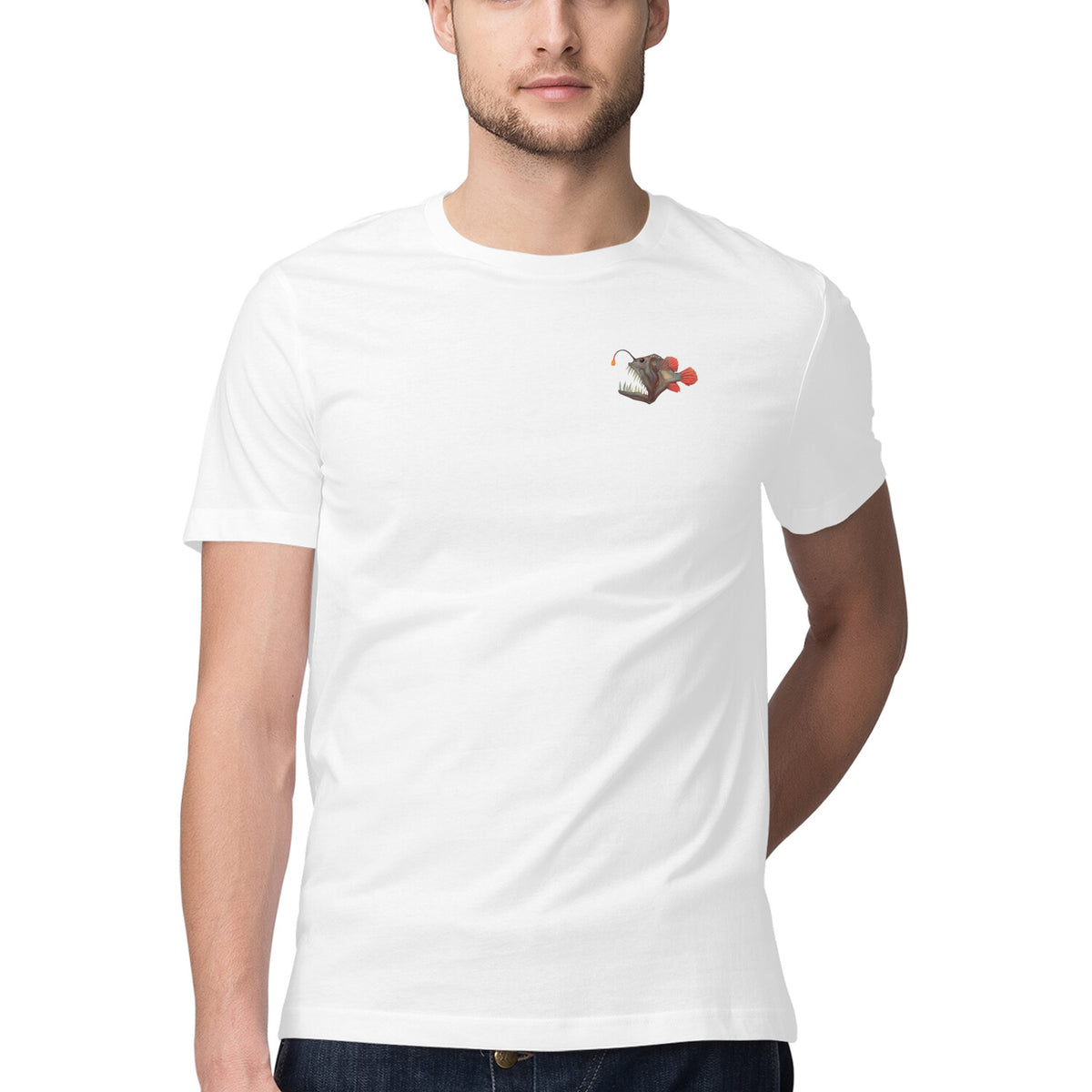 Men's Angling T-Shirt's |Im The Weapon Deep Sea Angler Fish | Round Neck | Short Sleeve | 2 Side Prints |