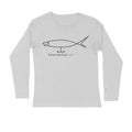 Men's Angling T-Shirts | Fishermanshub.com Logo Front| Round Neck | Long Sleeves | - FishermanshubMelange GreyS