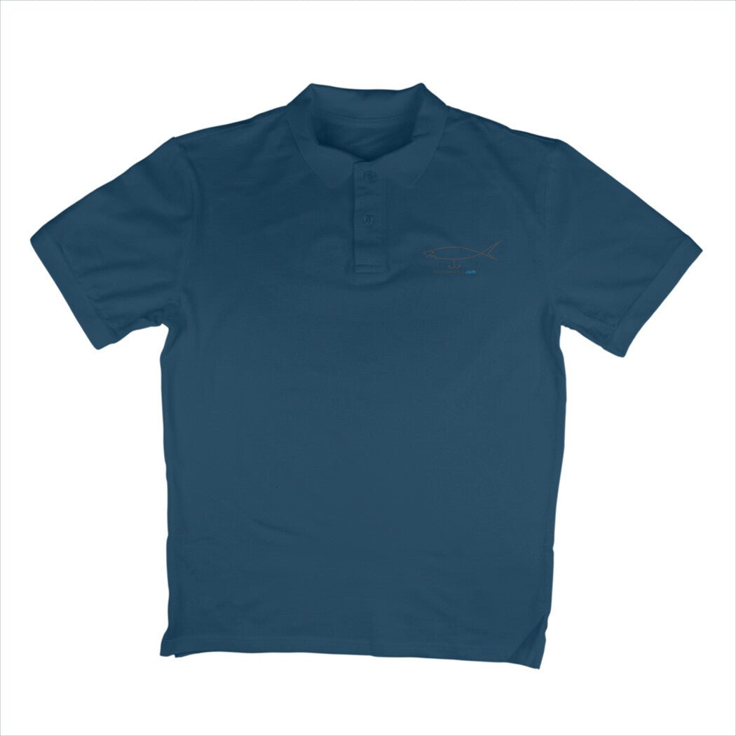 Men's Angling Polo T-Shirts - Fishermanshub.com Logo| Short Sleeve | - FishermanshubNavy BlueS