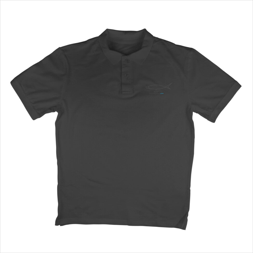 Men's Angling Polo T-Shirts - Fishermanshub.com Logo| Short Sleeve | - FishermanshubBlackS