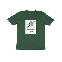 Kids Angling T-Shirt's |Fishing Vibes | Round Neck | Short Sleeve | - FishermanshubOlive Green8