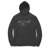 Men's / Woman's Angling Hoodie | Fishermanshub.com White Logo Front , Fishermanshub.com Behind| Hoodie | - FishermanshubBlackXS