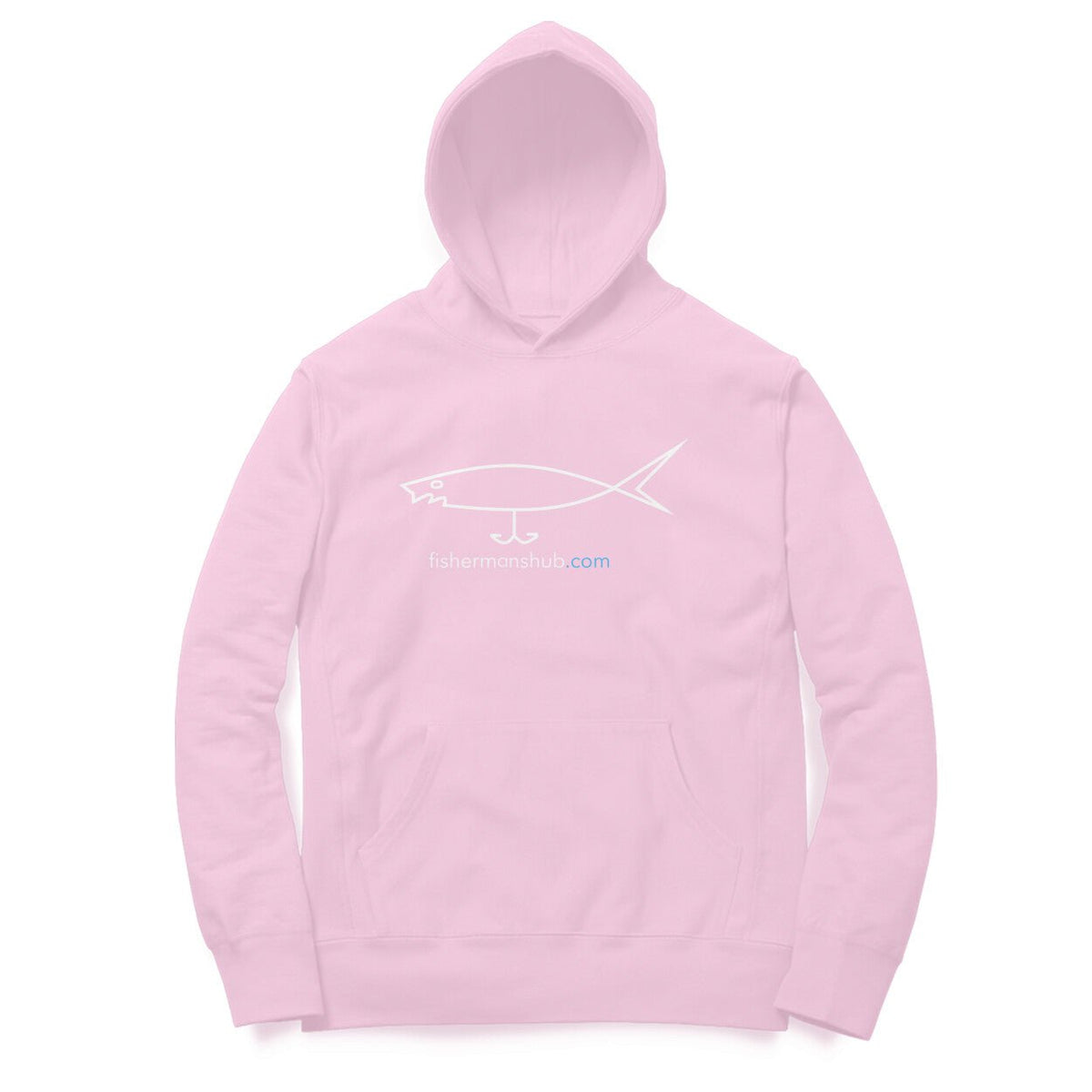 Men's / Woman's Angling Hoodie | Fishermanshub.com White Logo Front , Fishermanshub.com Behind| Hoodie | - FishermanshubLight PinkXS