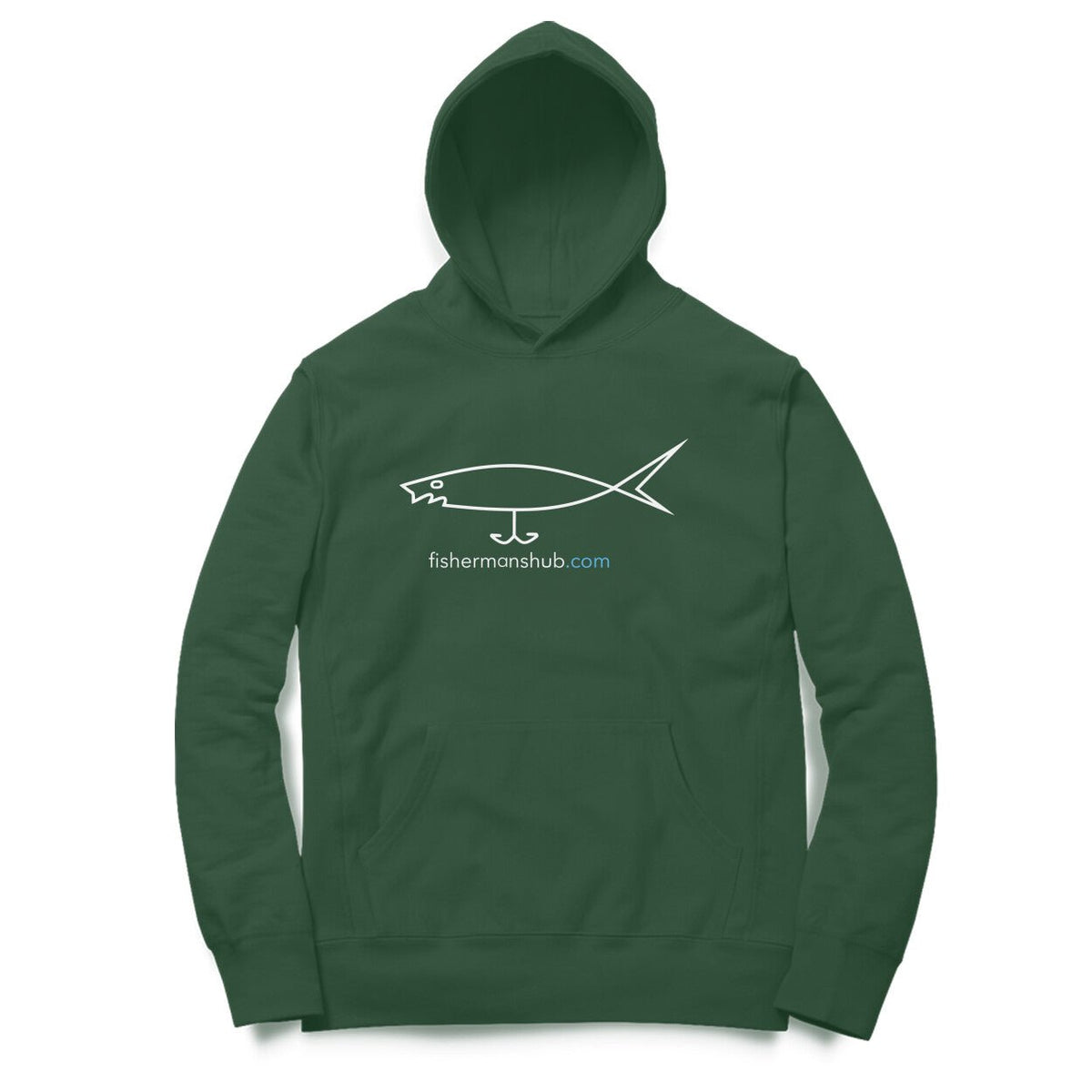 Men's / Woman's Angling Hoodie | Fishermanshub.com White Logo Front , Fishermanshub.com Behind| Hoodie | - FishermanshubOlive GreenXS