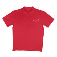 Men's Angling Polo T-Shirts - Fishermanshub.com Logo Front , Fishermanshub.com behind| Short Sleeve | - FishermanshubRedS