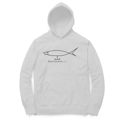 Men's / Woman's Angling Hoodie | Fishermanshub.com Black Logo Front , Fishermanshub.com Behind| Hoodie | - FishermanshubMelange GreyXS