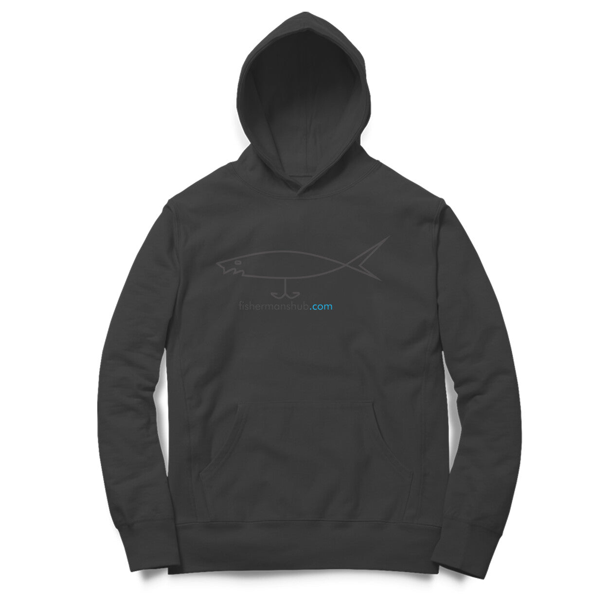 Men's / Woman's Angling Hoodie | Fishermanshub.com Black Logo Front , Fishermanshub.com Behind| Hoodie | - FishermanshubBlackXS