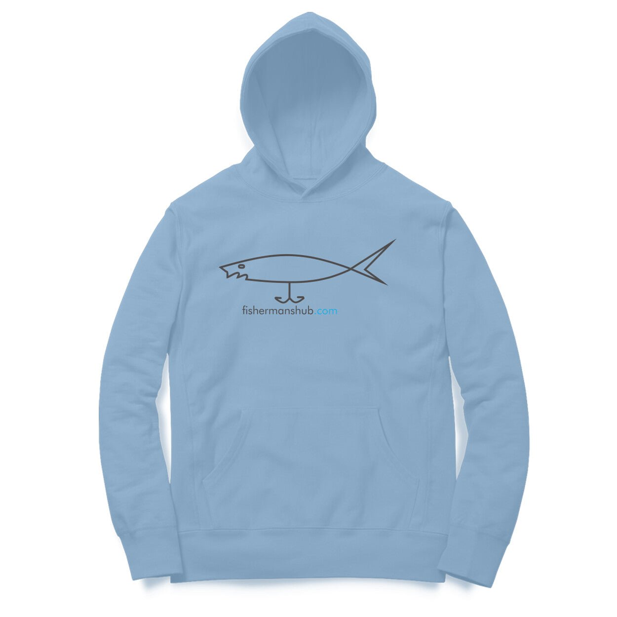 Men's / Woman's Angling Hoodie | Fishermanshub.com Black Logo Front , Fishermanshub.com Behind| Hoodie | - FishermanshubBaby BlueXS