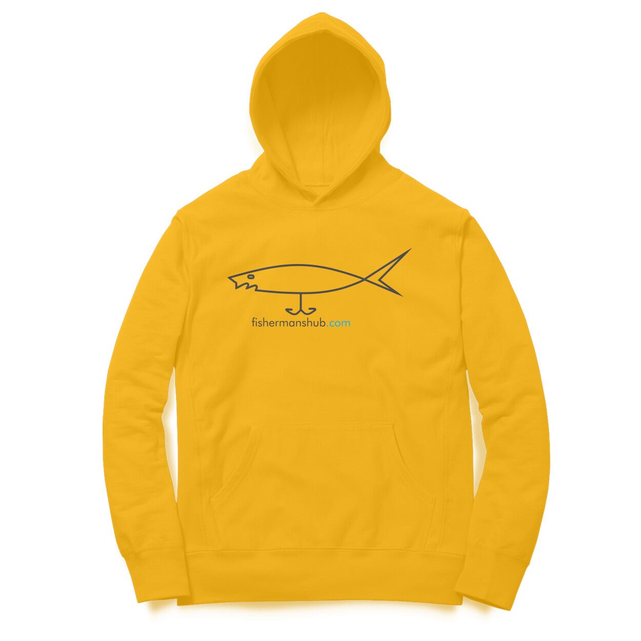 Men's / Woman's Angling Hoodie | Fishermanshub.com Black Logo Front , Fishermanshub.com Behind| Hoodie | - FishermanshubGolden YellowXS