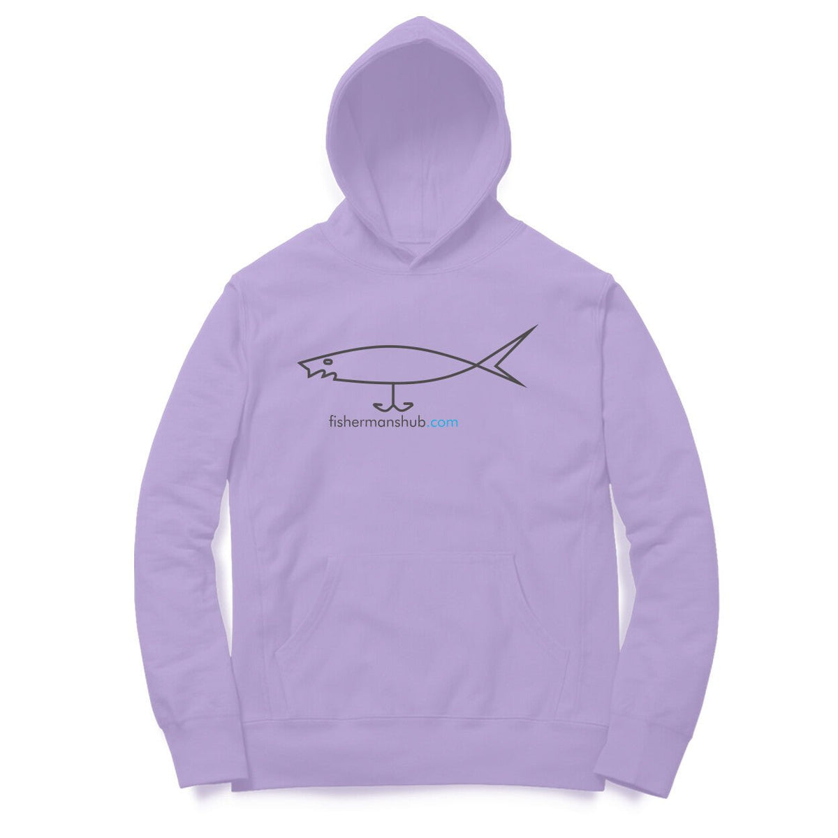 Men's / Woman's Angling Hoodie | Fishermanshub.com Black Logo Front , Fishermanshub.com Behind| Hoodie | - FishermanshubIris LavenderXS