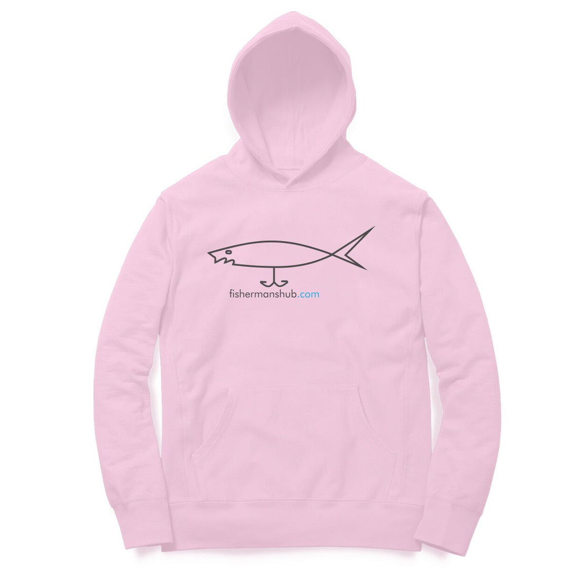 Men's / Woman's Angling Hoodie | Fishermanshub.com Black Logo Front , Fishermanshub.com Behind| Hoodie | - FishermanshubLight PinkXS