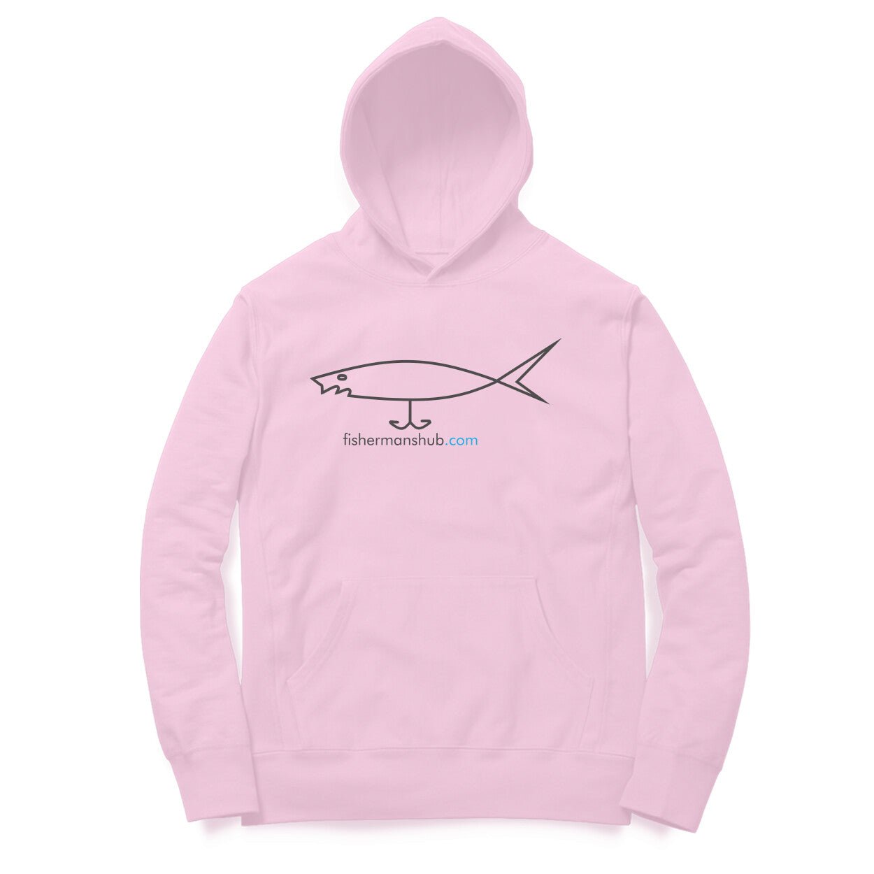 Men's / Woman's Angling Hoodie | Fishermanshub.com Black Logo Front , Fishermanshub.com Behind| Hoodie | - FishermanshubLight PinkXS