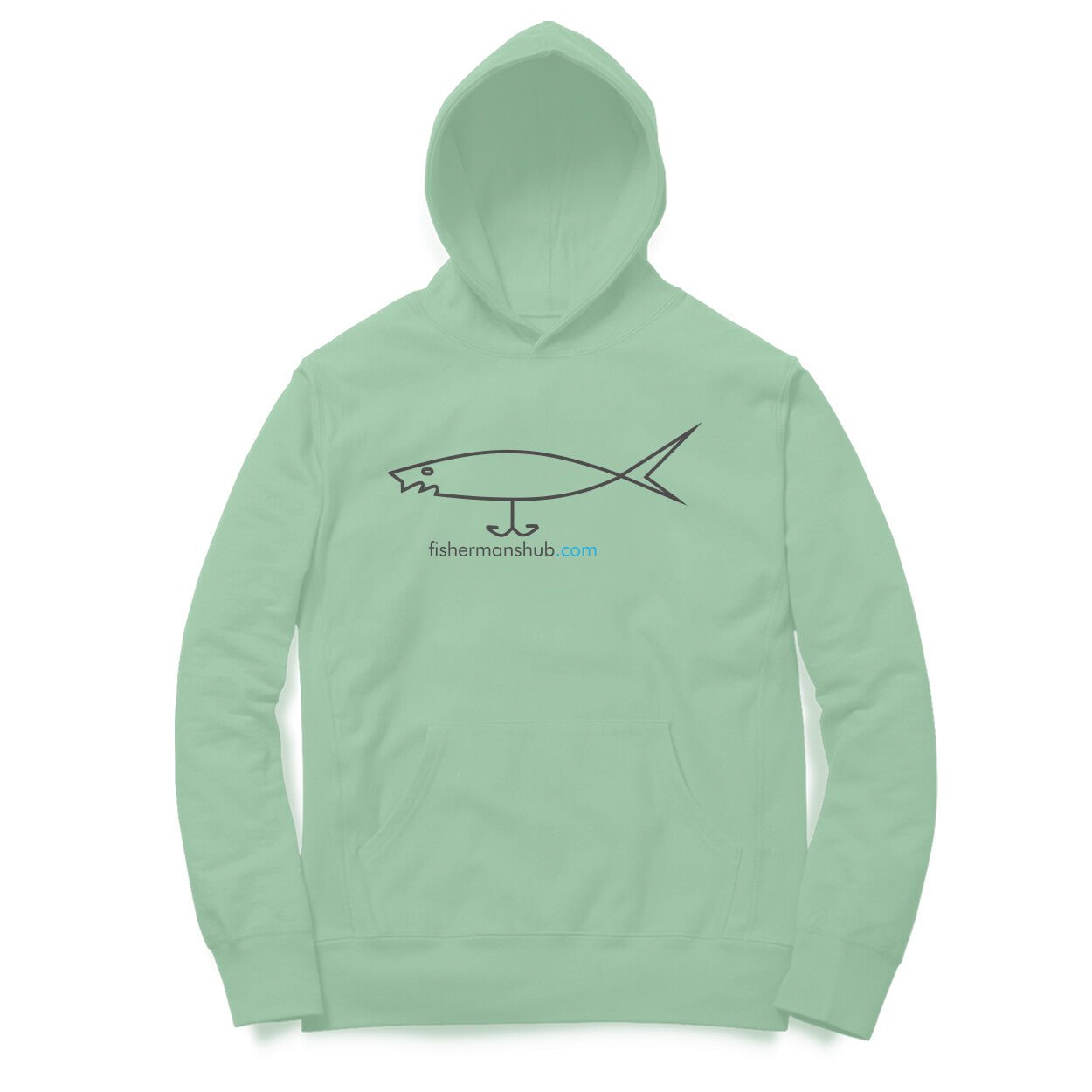 Men's / Woman's Angling Hoodie | Fishermanshub.com Black Logo Front , Fishermanshub.com Behind| Hoodie | - FishermanshubMint GreenXS