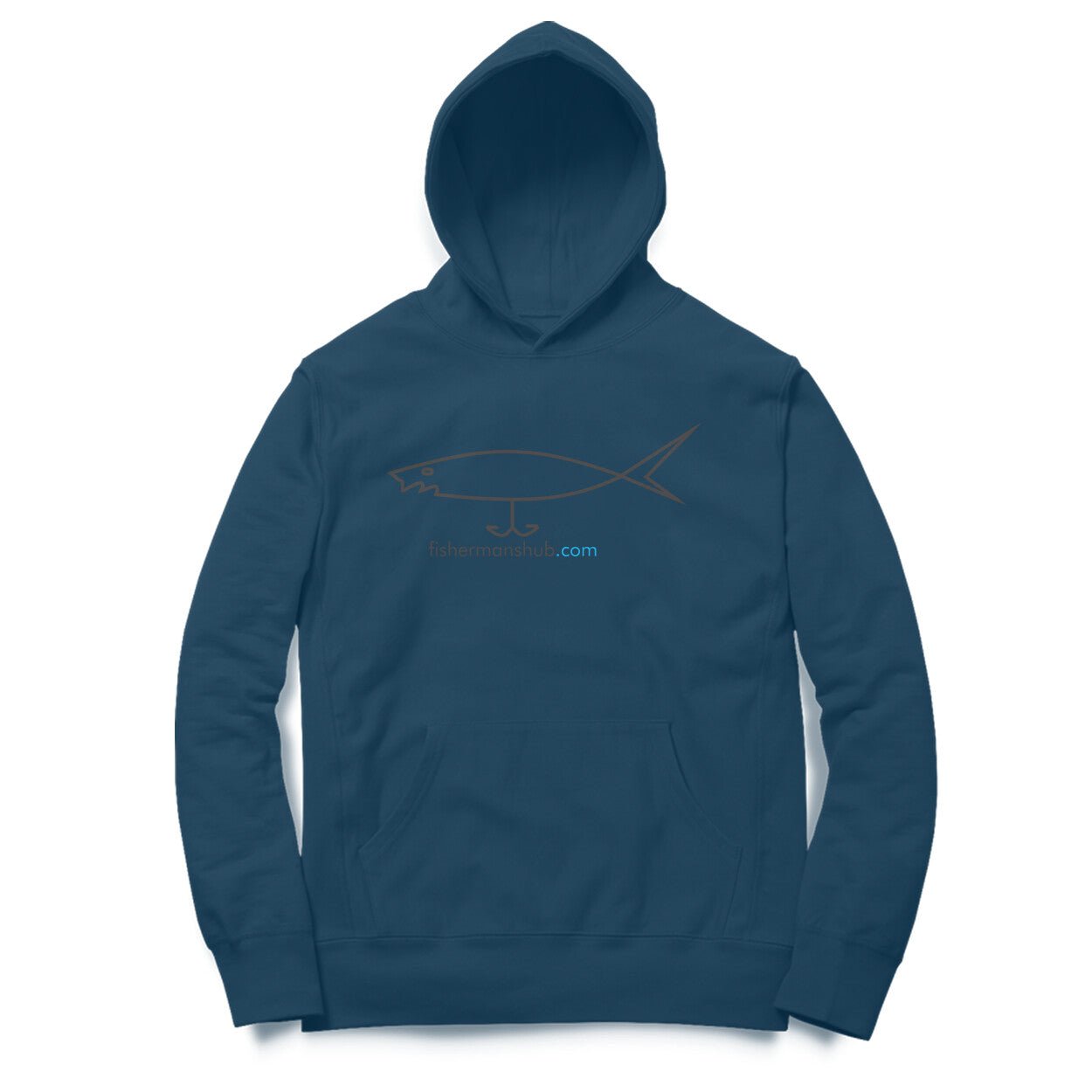 Men's / Woman's Angling Hoodie | Fishermanshub.com Black Logo Front , Fishermanshub.com Behind| Hoodie | - FishermanshubNavy BlueXS