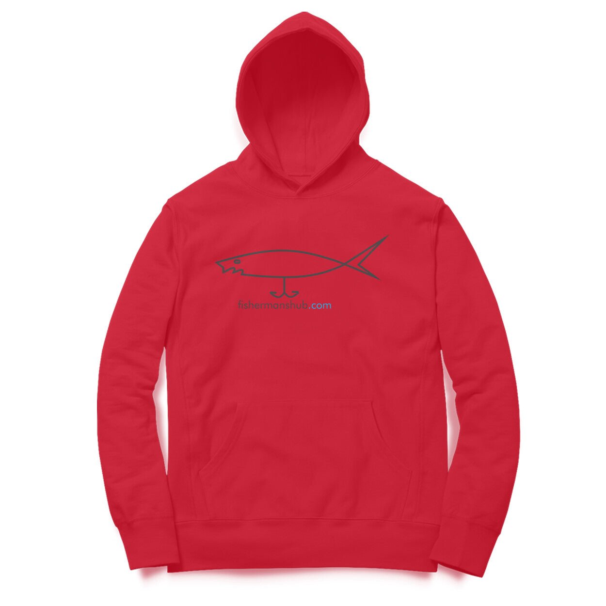 Men's / Woman's Angling Hoodie | Fishermanshub.com Black Logo Front , Fishermanshub.com Behind| Hoodie | - FishermanshubRedXS