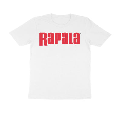 Men's Angling T-Shirt's | Rapala Red Logo Front , fishermanshub.com behind | Round Neck | Short Sleeves | White | - FishermanshubWhiteS