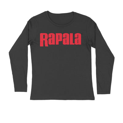 Men's Angling T-Shirt's | Rapala Red Logo Front , fishermanshub.com behind | Round Neck | Long Sleeves | Black | - FishermanshubBlackS