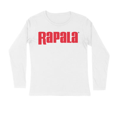 Men's Angling T-Shirt's | Rapala Red Logo Front , fishermanshub.com behind | Round Neck | Long Sleeves | White | - FishermanshubWhiteS