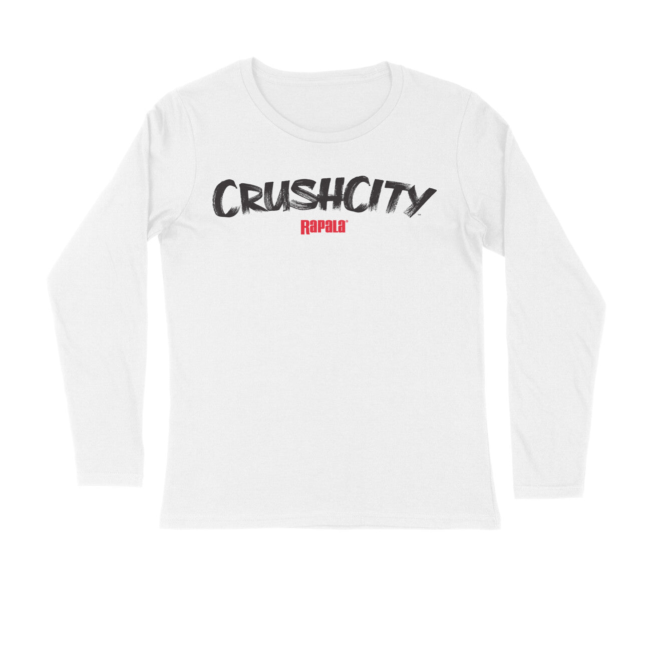 Men's Angling T-Shirt's | Rapala CrushCity Black & Red Logo Front , fishermanshub.com behind | Round Neck | Long Sleeves | White | - FishermanshubWhiteS