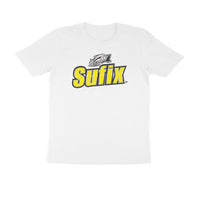 Men's Angling T-Shirt's |Sufix Yellow Logo Front , fishermanshub.com behind | Round Neck | Short Sleeves | White | - FishermanshubWhiteS