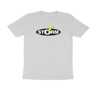 Men's Angling T-Shirt's | Storm Logo Front , fishermanshub.com behind | Round Neck | Short Sleeves | - FishermanshubMelange GreyS