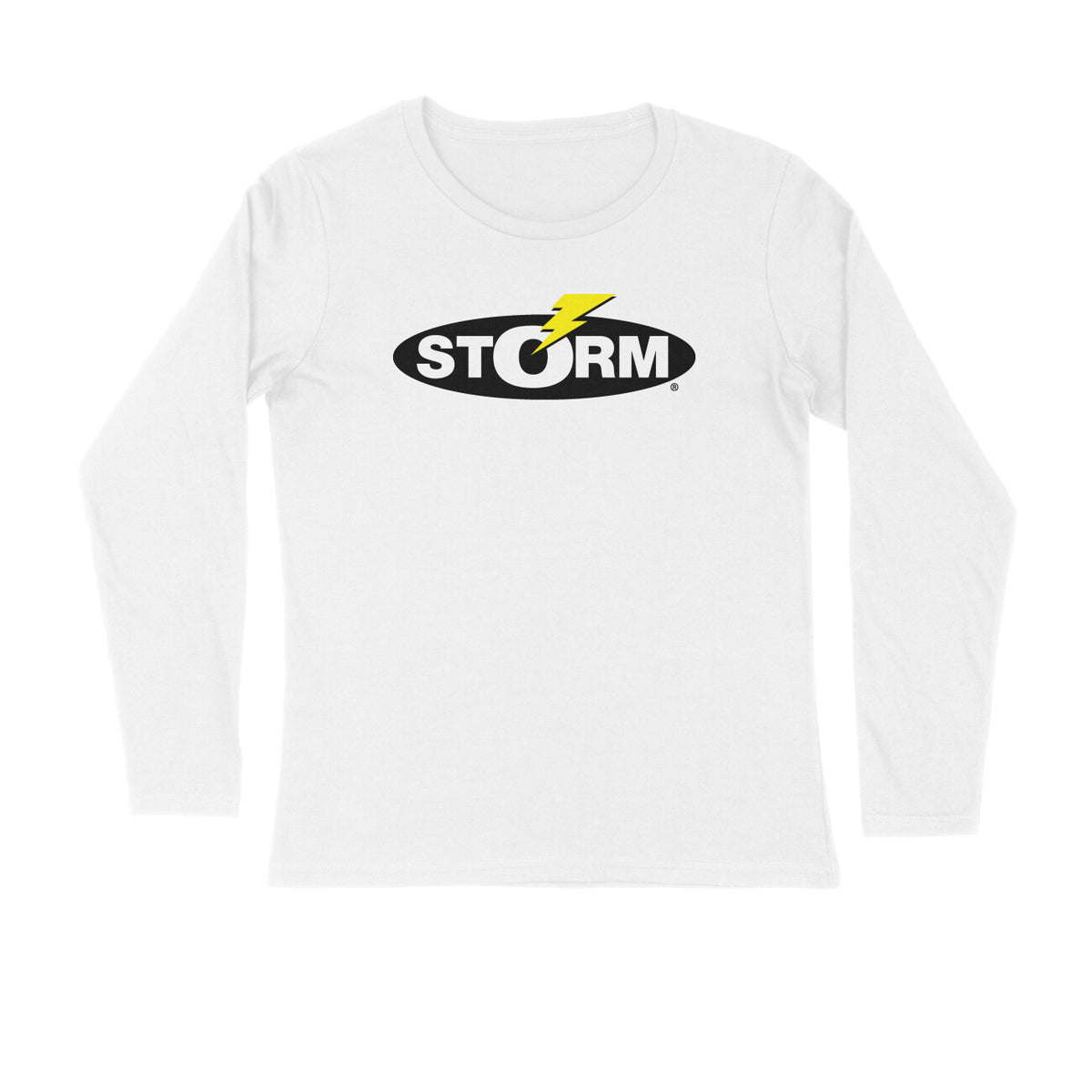 Men's Angling T-Shirt's | Storm Logo Front , fishermanshub.com behind | Round Neck | Long Sleeves | - FishermanshubWhiteS