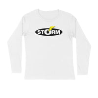 Men's Angling T-Shirt's | Storm Logo Front , fishermanshub.com behind | Round Neck | Long Sleeves | - FishermanshubWhiteS