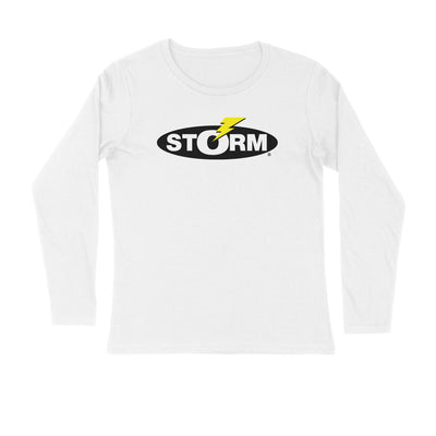Men's Angling T-Shirt's | Storm Logo Front , fishermanshub.com behind | Round Neck | Long Sleeves | - FishermanshubWhiteS