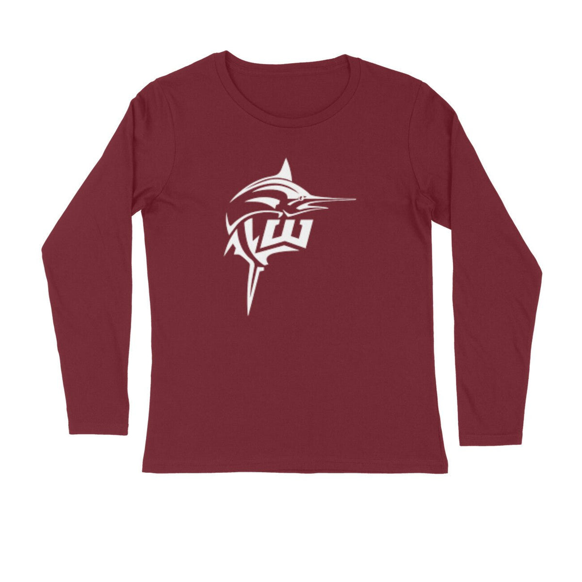 Men's Angling T-Shirt's | Williamson Logo Front , fishermanshub.com behind | Round Neck | Long Sleeves | - FishermanshubMaroonM