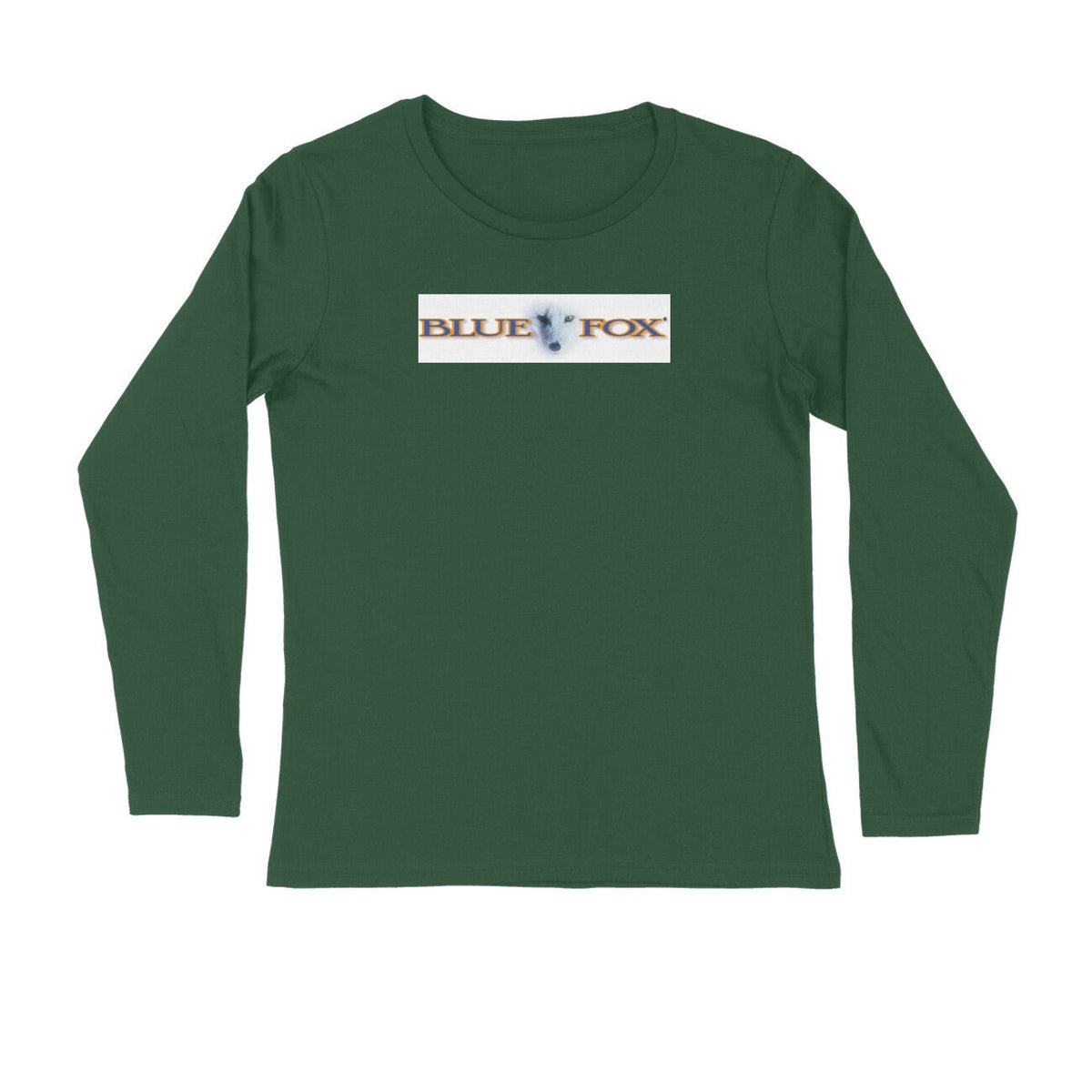Men's Angling T-Shirt's | Blue Fox Logo Front , fishermanshub.com behind | Round Neck | Long Sleeves | - FishermanshubOlive GreenS