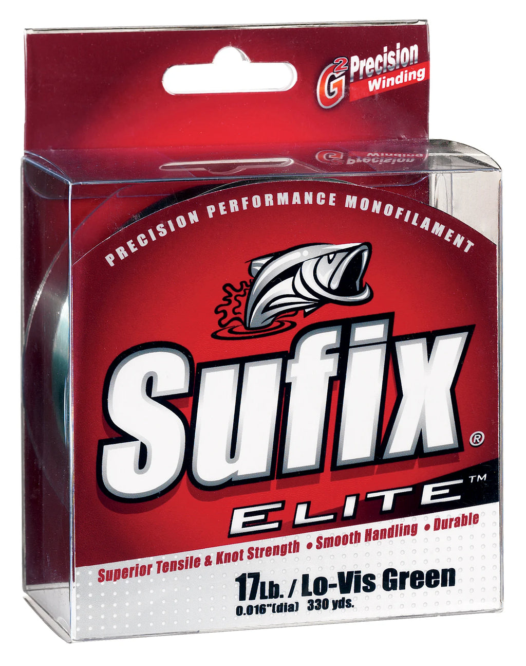 Sufix Elite Monofilament line, 100Mt / 110Yd, Low-Vis Green