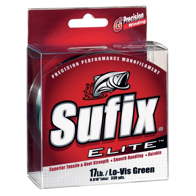 Sufix Elite Monofilament line | 100 Mt | Low-Vis Green | - fishermanshub0.25MM | 5.4Kg (12Lb)