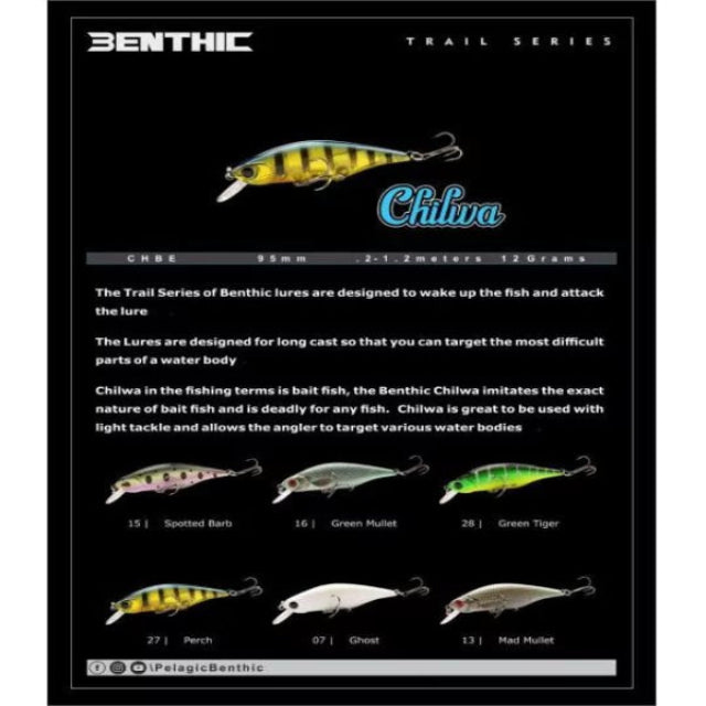 Benthic Chilwa Minnow Hard lure | 9.5 Cm | 12 Gm | Floating - fishermanshub9.5 CmSpotted Barb