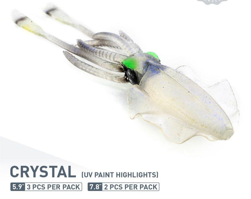 Chasebaits The Ultimate Squid Softbait | 5.9 Inch | 3 Pcs Per Pack - fishermanshub5.9 InchCRYSTAL