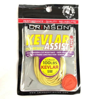 Crimson Kevlar Assist Line For Jigging Hooks - fishermanshub5.5Yd/5Mt120 Lb
