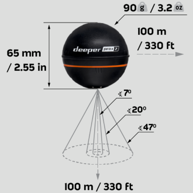 Deeper Smart Sonar Pro Plus 2 Fish Finder - fishermanshubDFF-DP5H10S10