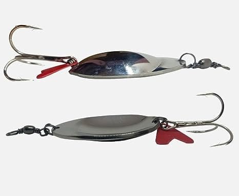Shiny Fishing Spoon With Plastic Spinner , Wide Bodied | Gold | Silver | 32 Gm , 7 Cm | 24 Gm , 5.5 Cm | - fishermanshub32 GmGoldPack of 3