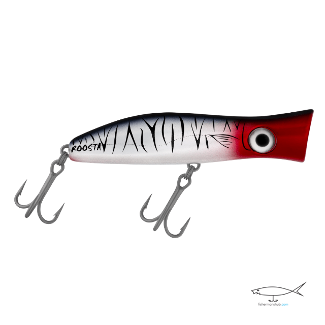 Halco Roosta Popper Hard Bait Topwater Lures | 10.5 Cm , 30 Gm | 13.5 Cm , 49 Gm | Floating - fishermanshub10.5 CmCHROME TIGER