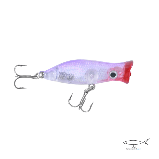Halco Roosta Popper Hard Bait Topwater Lures | 4.5 Cm | 4 Gm | Floating - fishermanshub4.5 CmPURPLE HAZE