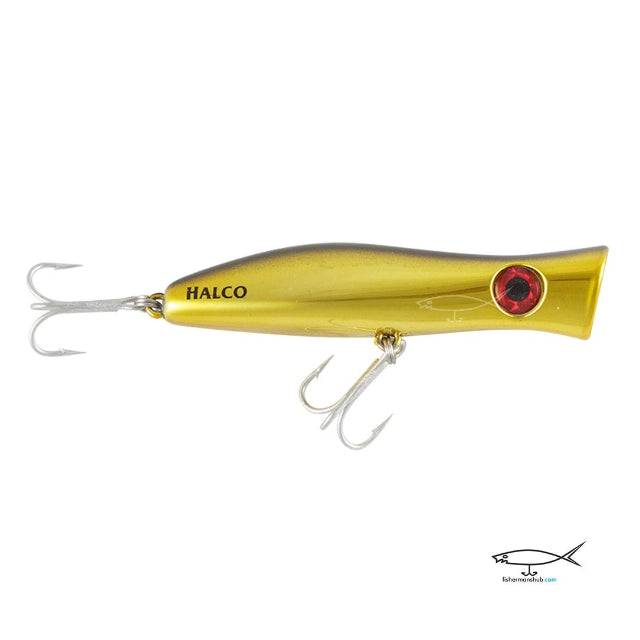 Halco Roosta Popper Hard Bait Topwater Lures | 10.5 Cm , 30 Gm | 13.5 Cm , 49 Gm | Floating - fishermanshub10.5 CmCHROME GOLD BLACK BACK